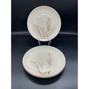 Vintage MCM Winfield True Porcelain Dragon Flower Set of 2 Salad Plates 7.5"